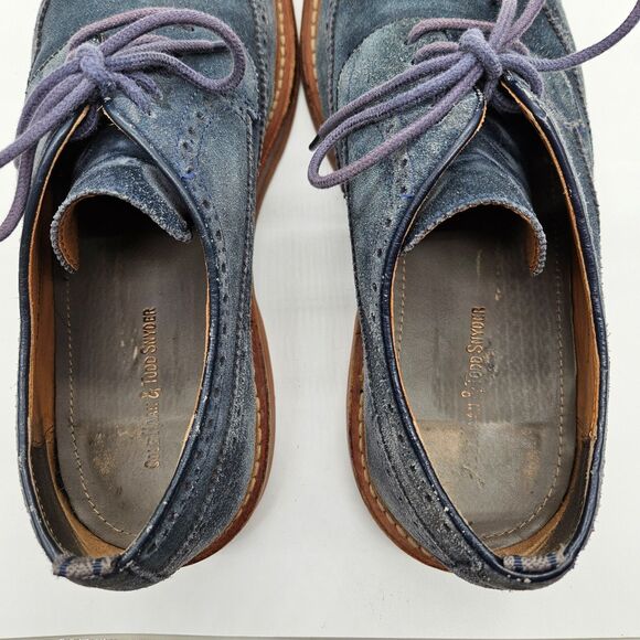 Cole Haan + Todd Snyder Men\'s Size 9.5 Blue Suede Wingtip Shoes Rounds Toe main image 11